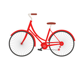Obraz premium Cute vector black bicycle in cartoon style
