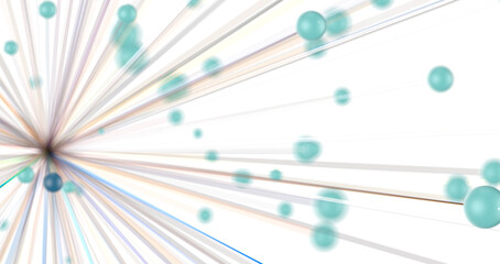 Falling cyber particles. Big data stream. 3d