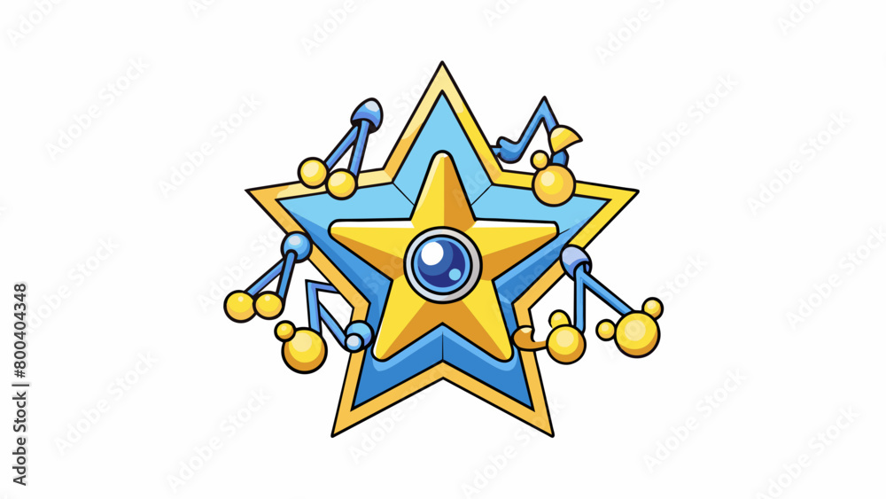 Poster a group of stars that mimic a musical instrument with one bright star at the top serving as the tuni