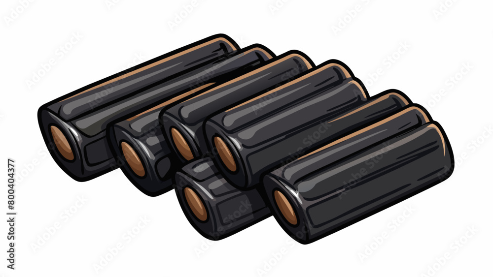 Poster A handful of Licorice candies each one a small rectangular block with rounded edges. The texture is chewy and pliable and the color is a deep rich. Cartoon Vector.