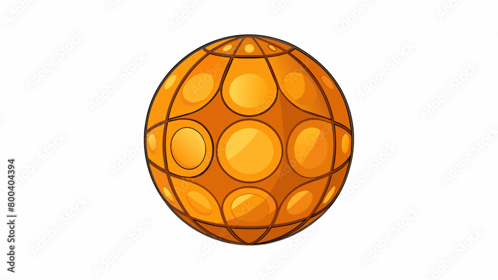 Poster A hard rubber ball with raised circular patterns all over its surface resembling a miniature globe. It is about the size of a golf ball and has a. Cartoon Vector.