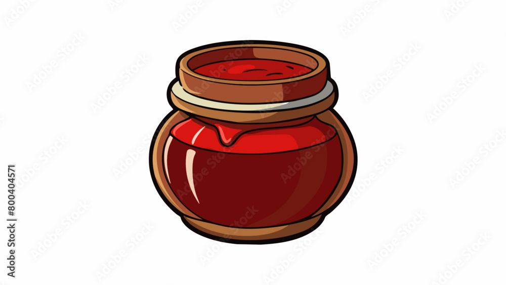 Poster a jar of thick dark brown oil with a slight red hue. its aroma is intense and woody with hints of ea