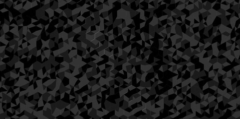 Vector geometric seamless technology gray and black triangle background. Abstract digital grid light pattern black Polygon Mosaic triangle Background, business and corporate background.