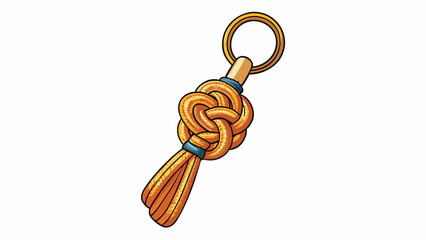 Obraz premium A keychain adorned with a small decorative knot made from sy durable parachute cord. The cord is lightweight and easy to carry making it a useful. Cartoon Vector.