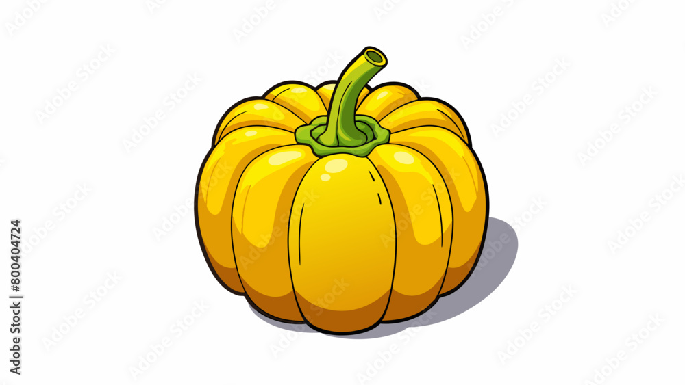Poster a large yellow bell pepper with a bumpy surface and a pungent aroma. its thick sy walls make it perf