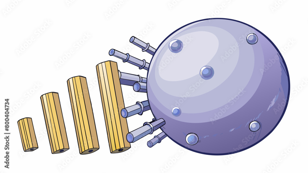 Aufkleber a large solid sphere with a perfectly smooth surface and finger holes into the top. when thrown with