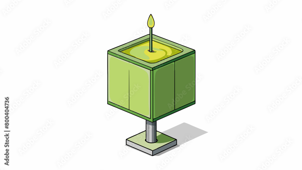 Wall mural a large squareshaped citronella candle with a metal base. the scent of the candle can help repel ins