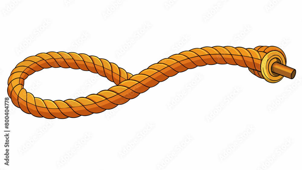 Poster a long flexible cord made of braided fibers that resembles a thin rope. it can be easily tied and se