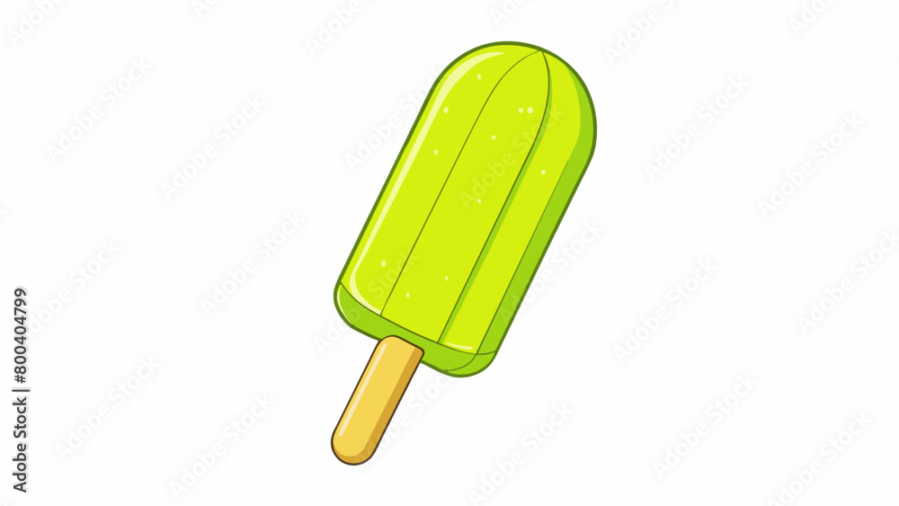 Poster a limeflad popsicle with a bright yellowgreen color and a tangy icy taste. the sweetness of the pops