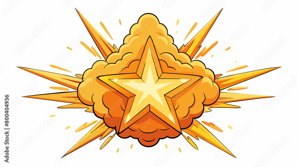 Poster A massive star explodes sending shockwaves of fiery energy rippling through the surrounding galaxy. The blast is so bright it outshines all other. Cartoon Vector.