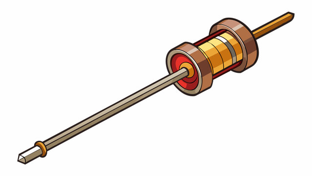 A metal rod with a comfortable grip handle and adjustable length great for cooking kabobs on a bonfire.  on white background . Cartoon Vector.