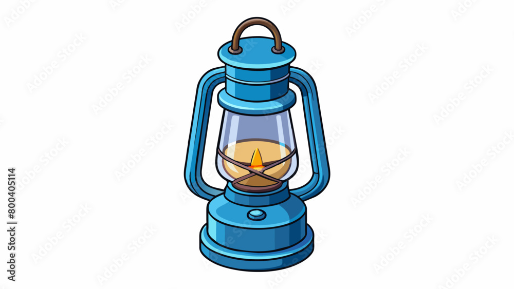 Poster a modern lantern of sleek metal and glass powered by a battery instead of a traditional flame. its a