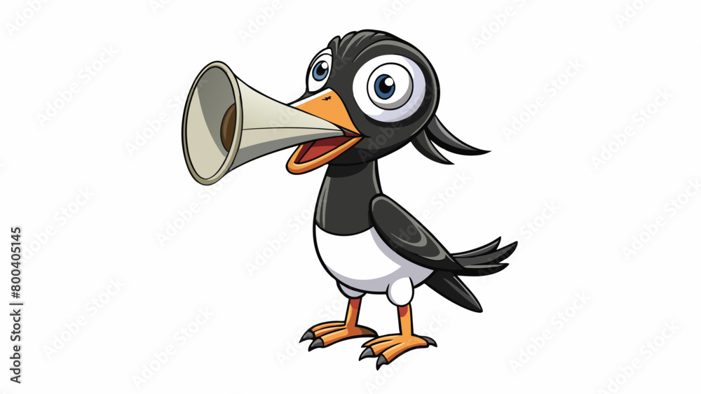 Aufkleber a noisy black and white bird with a long pointed beak and a distinctive call heard throughout the ne
