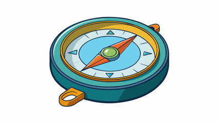 A modern digital compass found on most smartphones displaying accurate readings of cardinal directions and allowing users to set and follow a specific. Cartoon Vector.