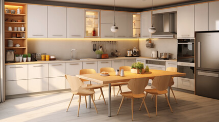 Modern Contemporary kitchen interior.