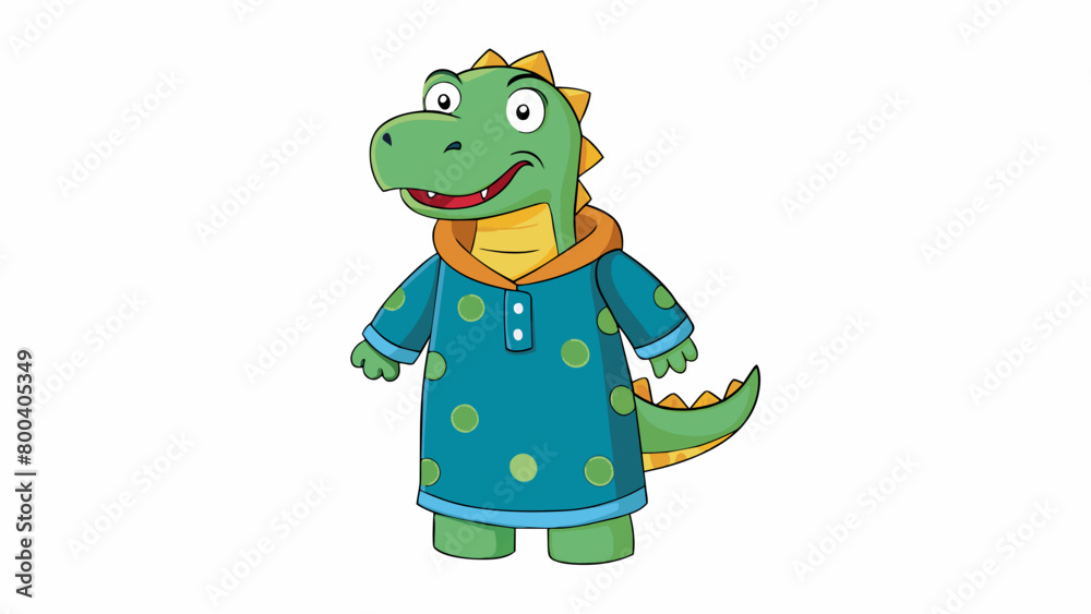 Poster a playful dinosaur design covers this smock with soft feltlike material for an added texture. it has