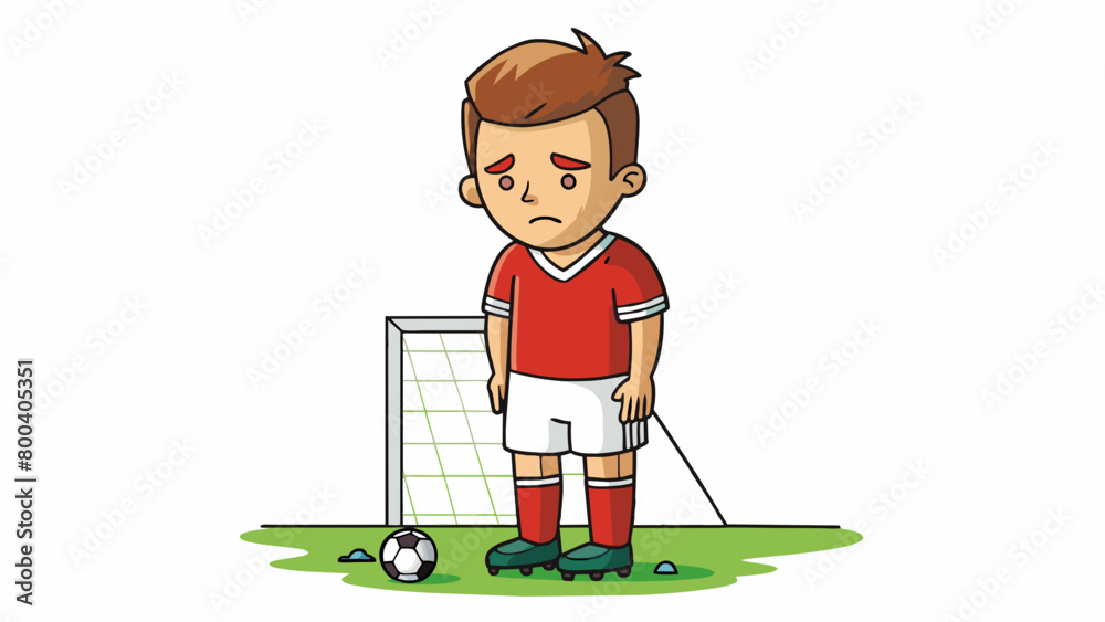Poster a player stands on the sidelines dripping with sweat and breathing heavily as he anxiously waits for