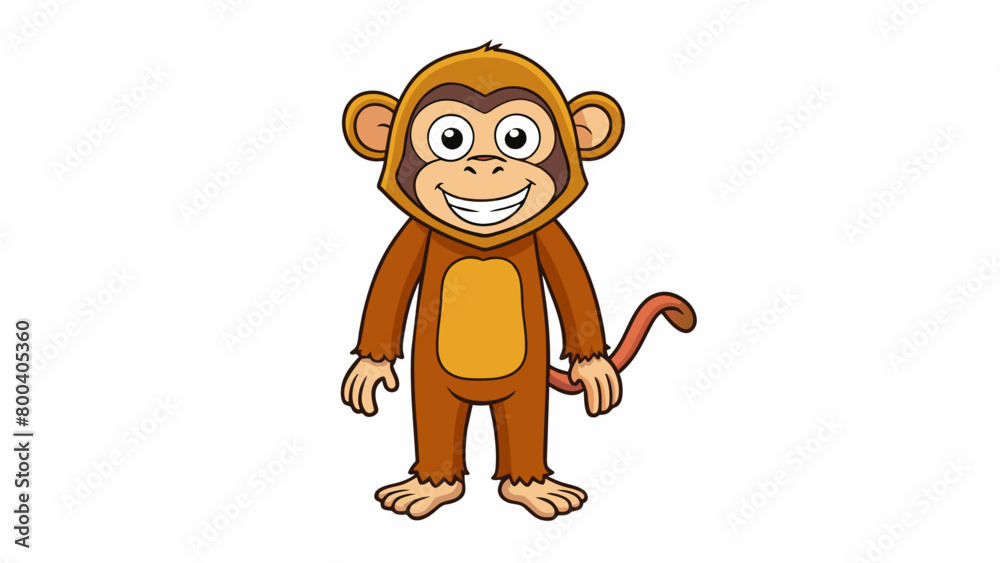 Aufkleber a playful monkey costume with long arms a tail and a wide grin. it is made with a soft velvety mater