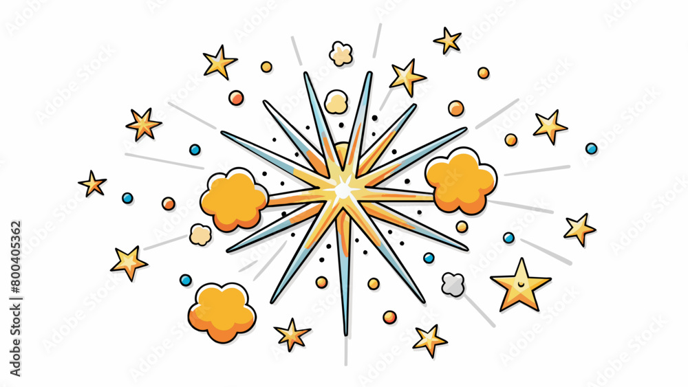 Poster a playful assortment of sparkling specks of light resembling fireworks filling the sky with bursts o