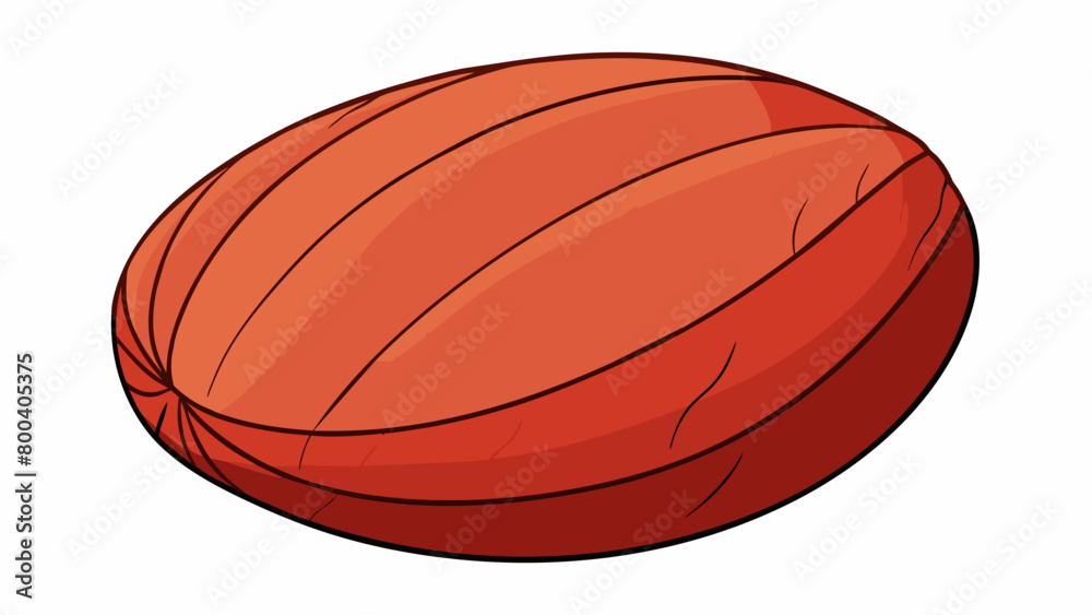 Poster A plump round object with a rough textured surface and visible grains of meat inside. It has a slightly curved shape and ends that taper off into a. Cartoon Vector.