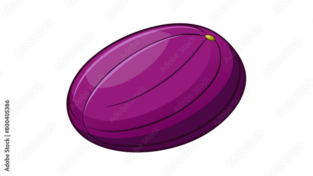 Poster a plump ovalshaped fruit with a smooth dark purple skin. it has a slightly spongy texture when cooke