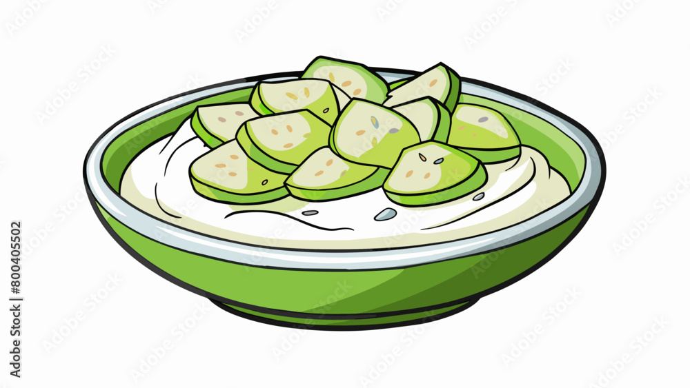 Aufkleber a refreshing summer side dish featuring diced cucumbers yogurt and herbs adding a burst of flavor to
