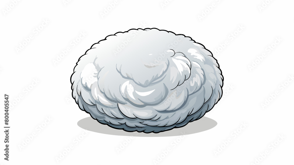 Poster a round fluffy ball of flaked white material reminiscent of a freshly fallen snowball but with a swe