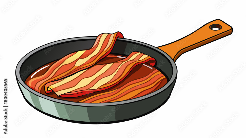 Poster a savory smell fills the kitchen as a pan of thick bacon is fried to a perfect goldenbrown the fat r