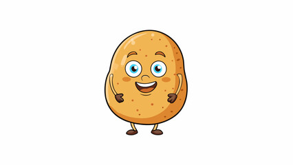 A root vegetable with a light brown skin potato has a dense and starchy that is highly versatile in the kitchen. Its neutral taste makes it a popular. Cartoon Vector.