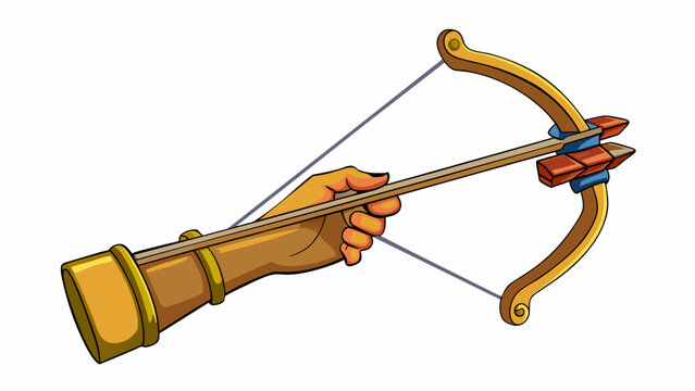 A recurve bow is designed to be shot using the split finger grip technique where the index and middle fingers grip the bowstring while the third. Cartoon Vector.