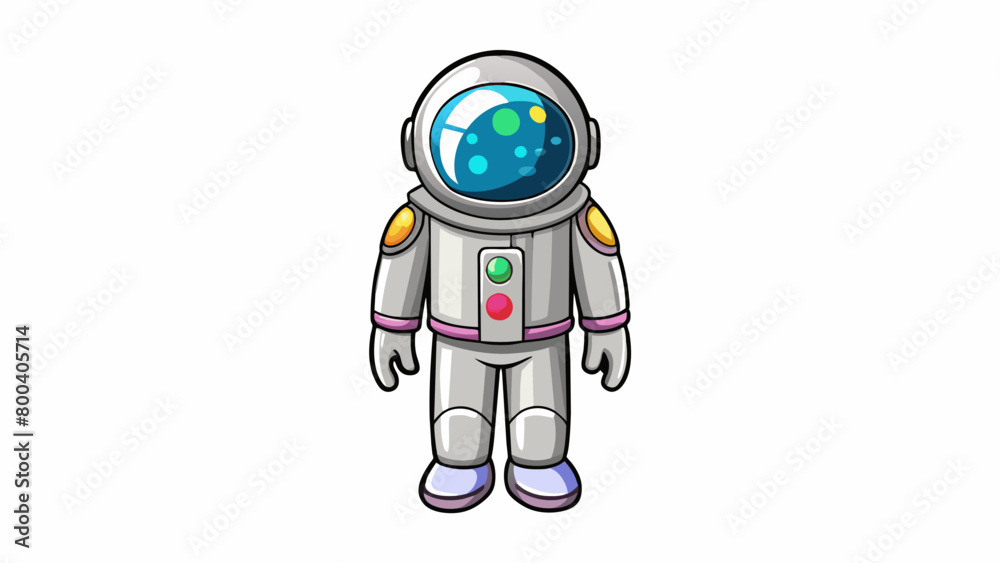 Poster a shiny silver suit with a reflective visor and attached black gloves and boots. the suit is adorned