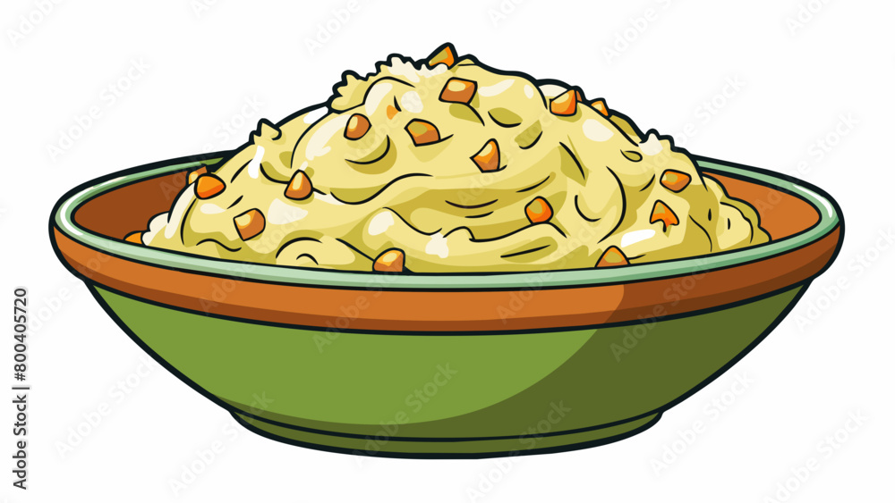 Aufkleber a side dish of coly ground grains that have been cooked and then mixed with savory seasonings such a