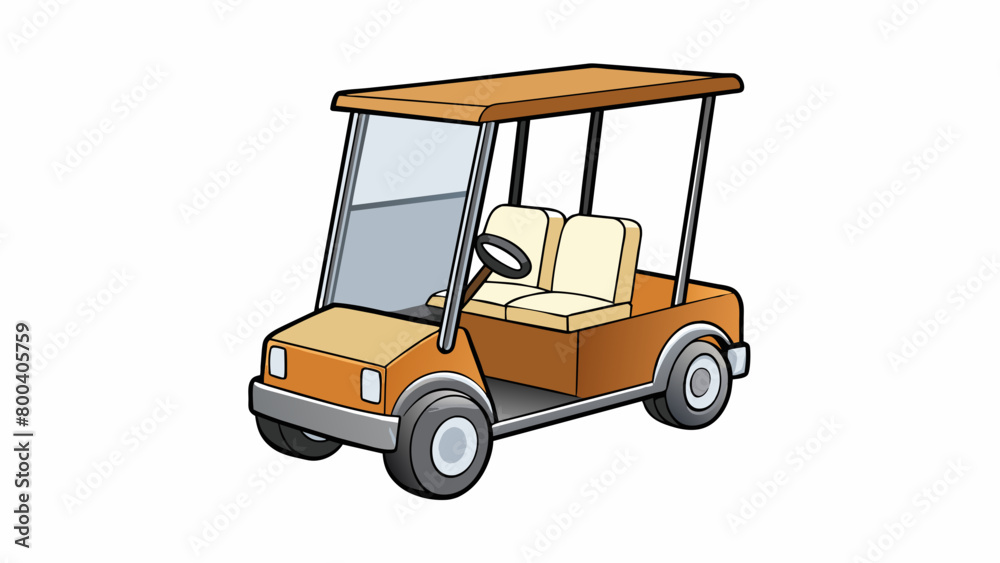 Poster a simple down version of a golf cart with just two wheels a metal frame and a bench seat. it doesnt 