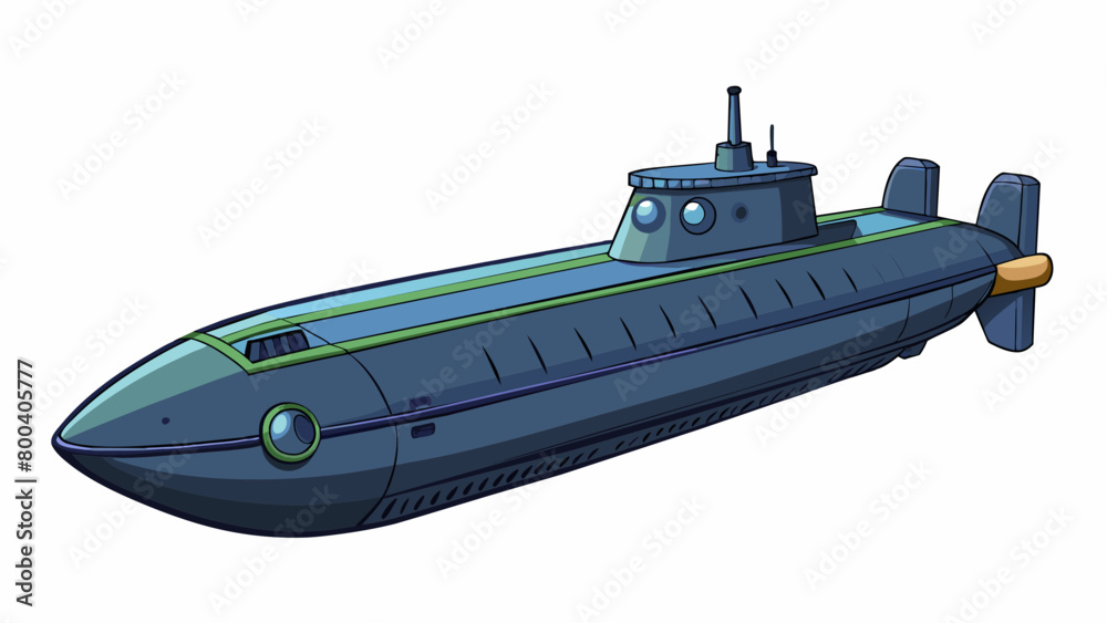 Poster a sleek and streamlined vessel with a long narrow body and a pointed front designed to move quietly 
