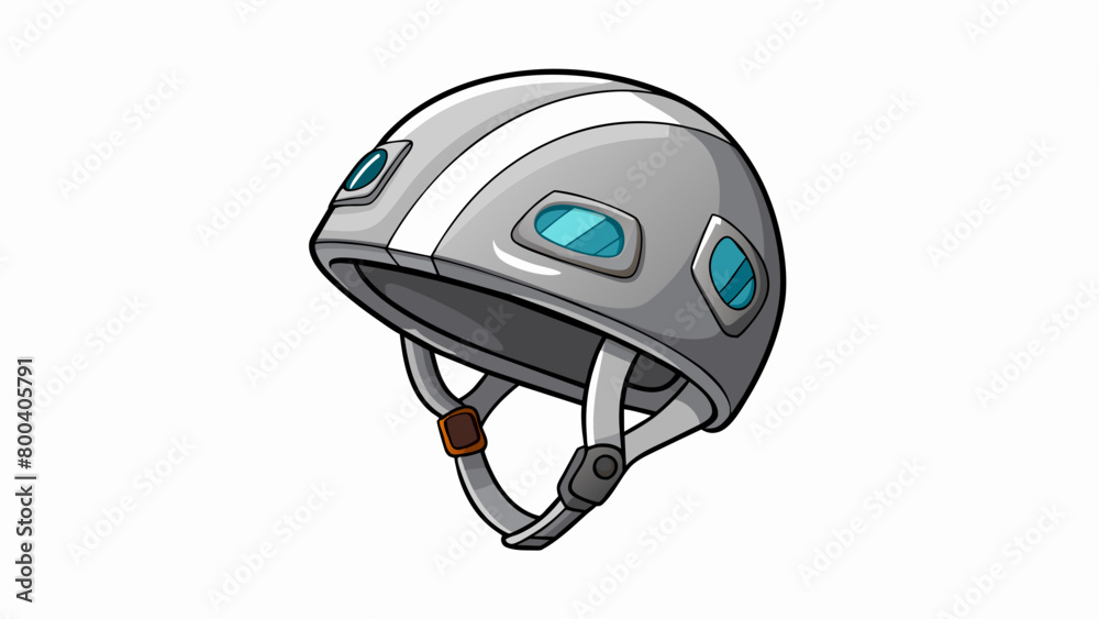Poster a sleek matte gray climbing helmet is equipped with a detachable visor perfect for shielding the fac