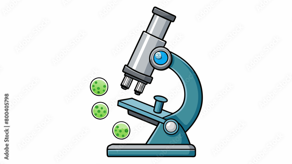 Aufkleber a sleek metal instrument with multiple lenses and s for adjusting magnification. the sample being ob