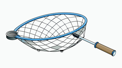 A simple cast net made of fine nylon mesh folded into a circular shape with weights distributed evenly along the edges. This type of net is commonly. Cartoon Vector.