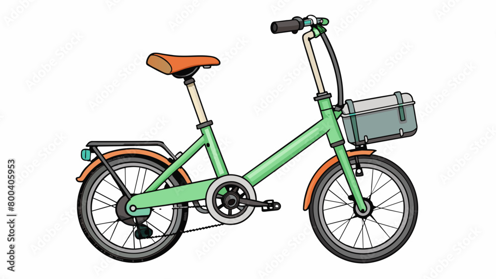 Poster a small foldable bicycle perfect for urban commuting. its frame is lightweight and made of aluminum 