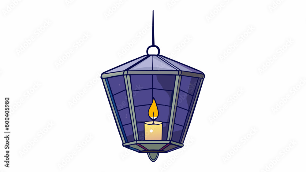 Poster a small paper lantern floated gently across the dark night sky powered by a small candle inside. its
