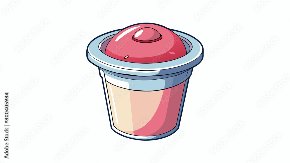 Aufkleber a small individually packaged cup containing a thick and fruity substance with a peeloff lid for eas