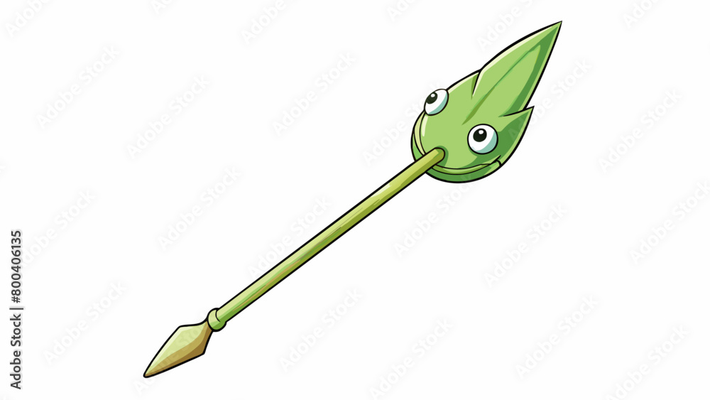 Poster a spearshaped vegetable with a pale green color and a slight bend near the top like a tiny fishing r
