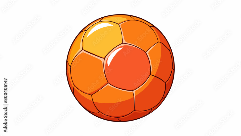 Poster a smooth glossy ball with a solid color coating in a bright eyecatching color like orange or pink. i