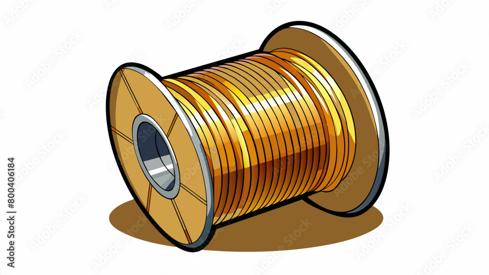 Poster a spool of wiry metallic thread that glints in the sunlight used for hooking and hauling in fish fro