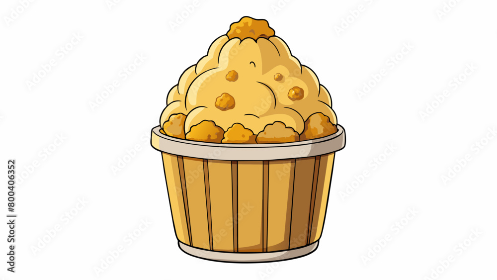 Poster a tall domeshaped treat made of a dense moist batter. it is dotted with chunks of fresh banana and t