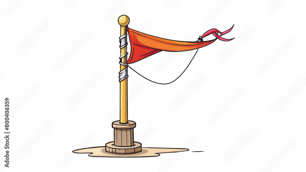 Poster a tall flagpole standing tall amid a strong gust of wind its ropes attached to the top of the pole a