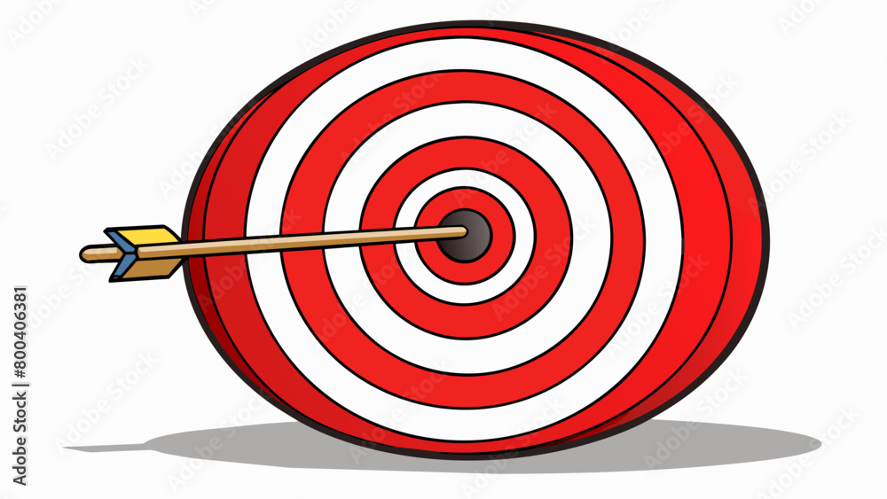 Poster A target that looks like a dartboard with a red and white bullseye in the center and alternating bands of black and white. The outermost band is the. Cartoon Vector.