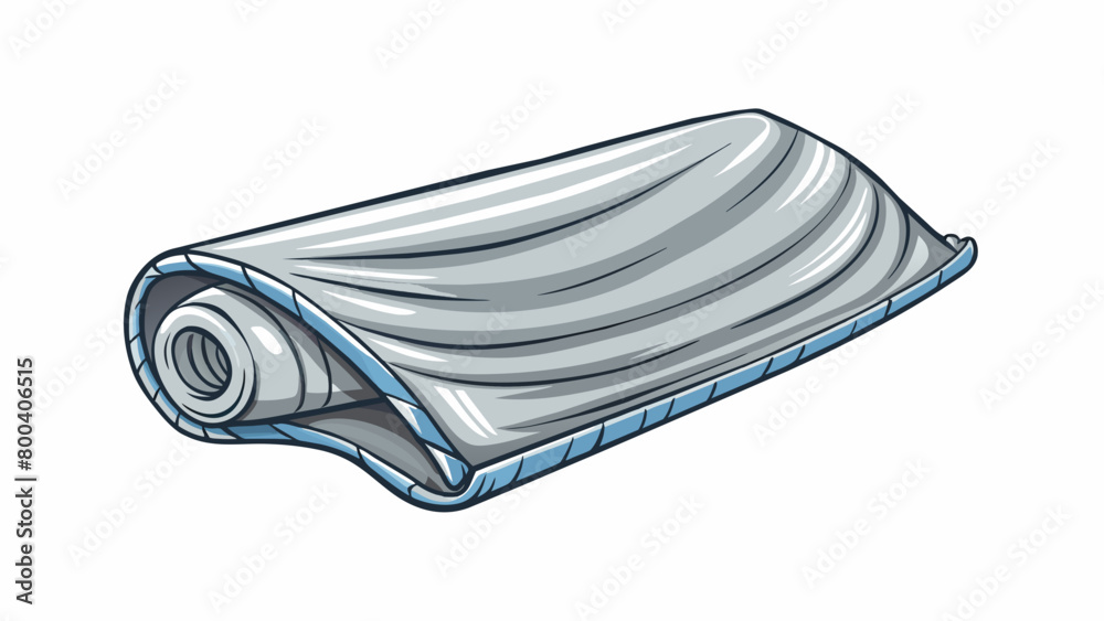 Aufkleber A thin metalliclooking fabric with a shiny surface that is coated with a thin layer of insulation. It is designed to provide protection and warmth to. Cartoon Vector.