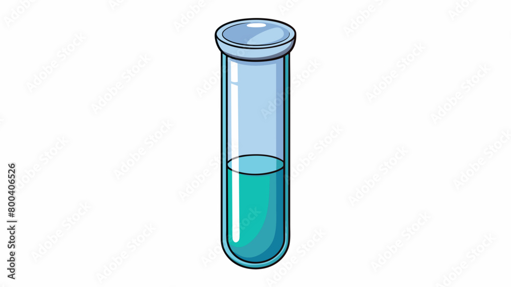 Poster a thin transparent tube with a narrow neck and a wide flat base commonly used in school science clas