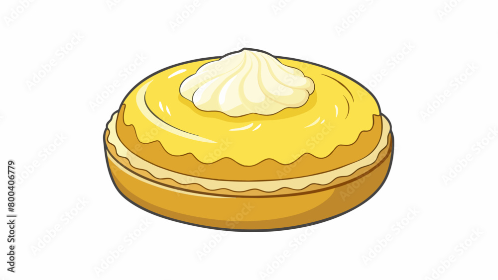 Aufkleber a warm round pastry sprinkled with powdered sugar filled with creamy ricotta cheese and a layer of t