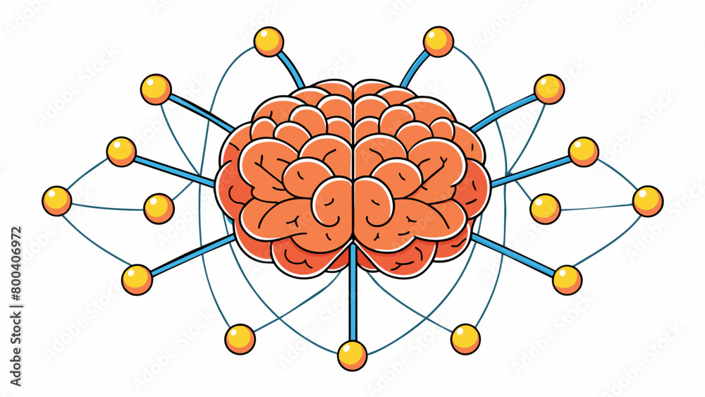 Poster an abstract representation of a brain with countless neurons and synapses firing and transmitting in